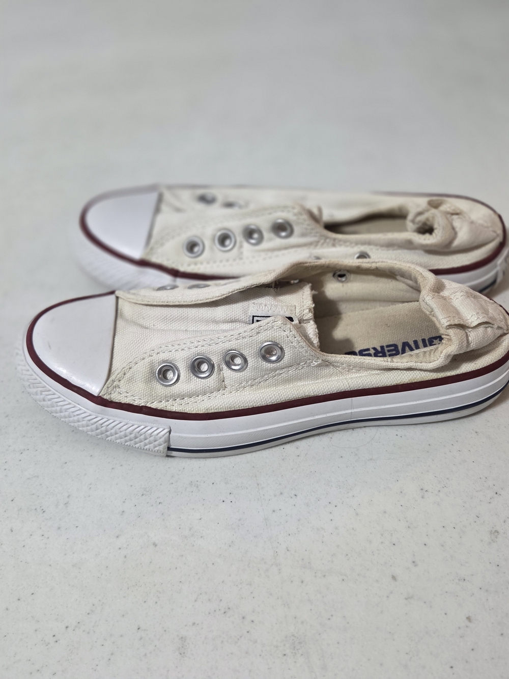 Converse All Star Canvas Sneakers, Size 3 Women, with Maroon Trim